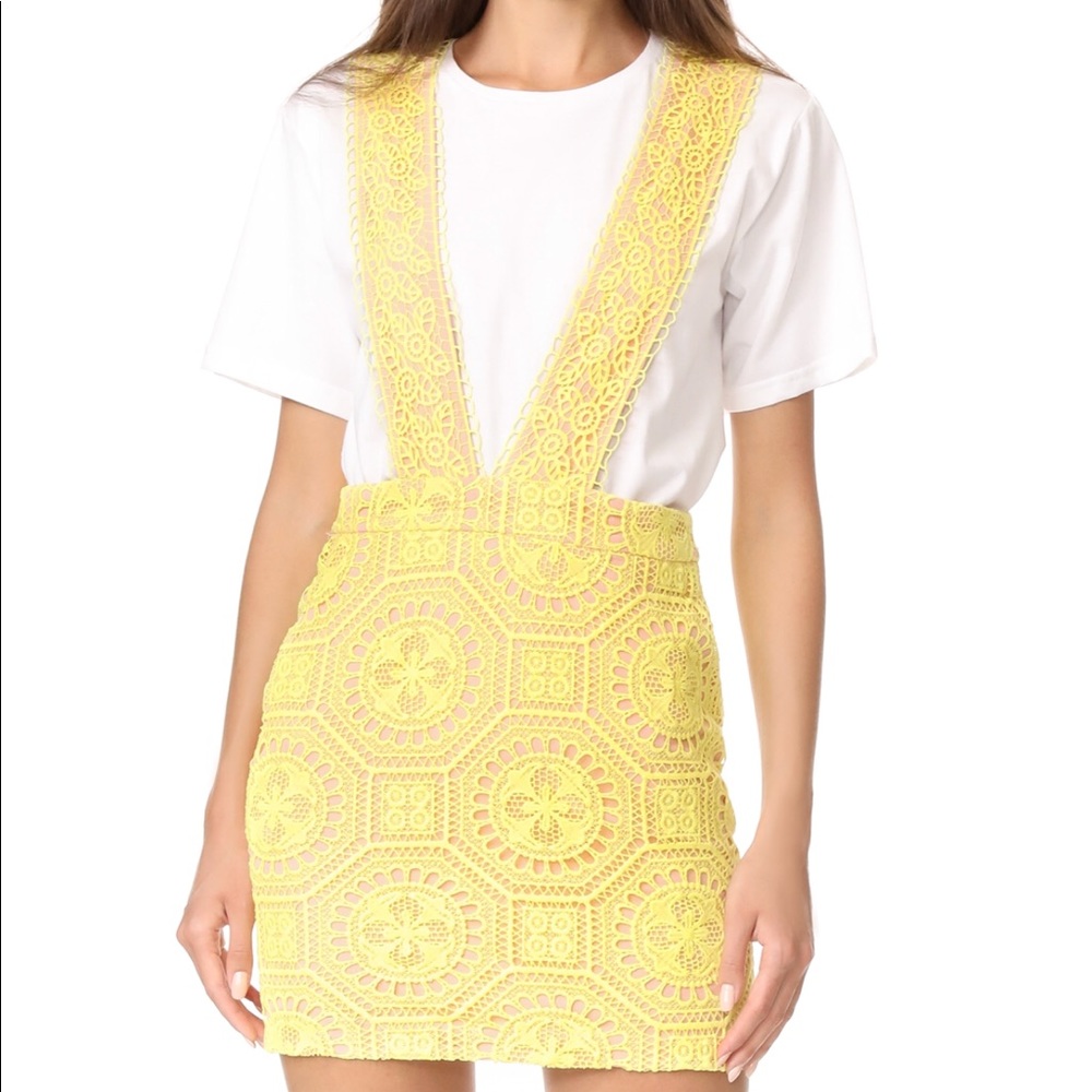 English Factory Contrast Lace Pinafore Dress